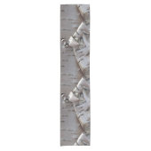 Curly Birch Bark Tree Rustic Korte Tafelloper (Voorkant)