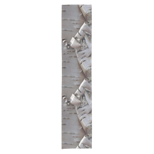 Curly Birch Bark Tree Rustic Korte Tafelloper (Voorkant)