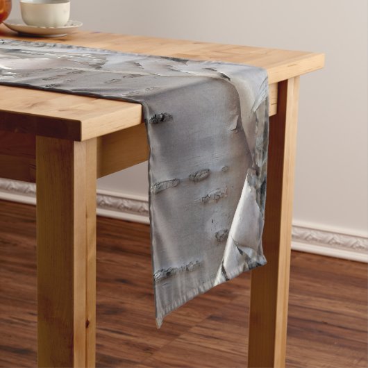 Curly Birch Bark Tree Rustic Korte Tafelloper (Voorbeeld)