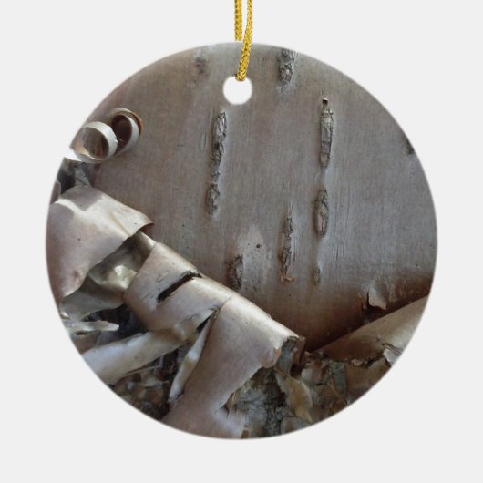 Curly Birch Bark Tree Rustic Ornament (Voorkant)