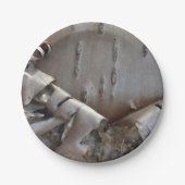 Curly Birch Bark Tree Rustic Papieren Bordje (Voorkant)