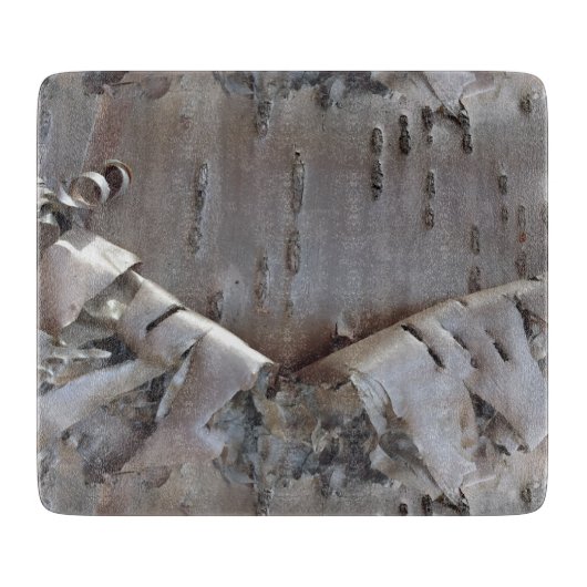 Curly Birch Bark Tree Rustic Snijplank (Voorkant)