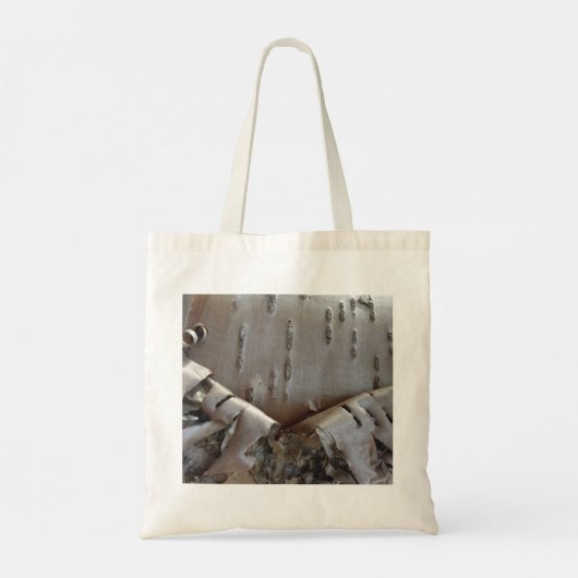 Curly Birch Bark Tree Rustic Tote Bag (Achterkant)