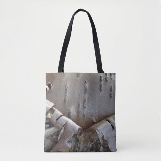 Curly Birch Bark Tree Rustic Tote Bag (Voorkant)