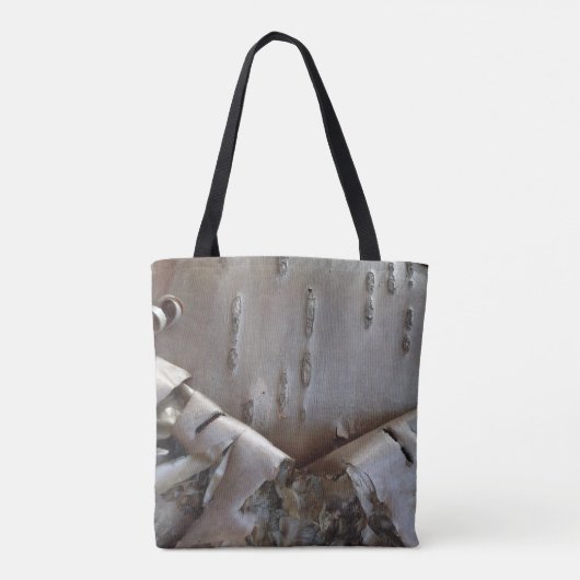 Curly Birch Bark Tree Rustic Tote Bag (Achterkant)
