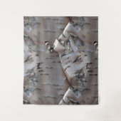Curly Birch Bark Tree Rustic Wandkleed (Voorkant)