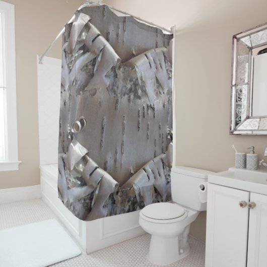 Curly Birch Bark Tree Shower Curtain Douchegordijn (In situ)