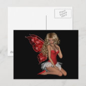 Curly Blond 3D-vet in roze Briefkaart (Voorkant / Achterkant)