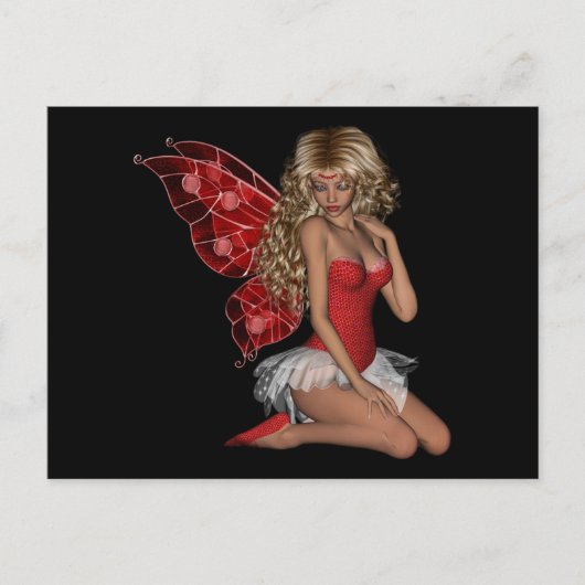 Curly Blond 3D-vet in roze Briefkaart (Voorkant)
