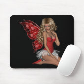 Curly Blond 3D-vet in roze Muismat (Met muis)