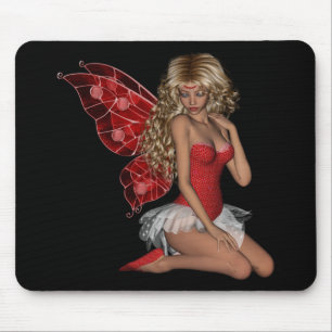 Curly Blond 3D-vet in roze Muismat