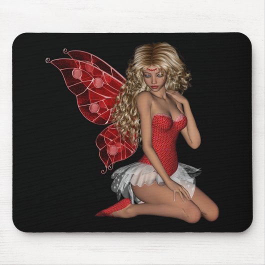 Curly Blond 3D-vet in roze Muismat (Voorkant)