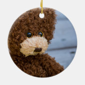 Curly Brown Teddy Bear Keramisch Ornament (Achterkant)