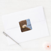 Curly Brown Teddy Bear Vierkante Sticker (Envelop)