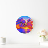Curly California Sunset Seashore Ronde Klok (Huis)