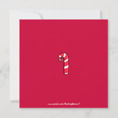 Curly Candy Cane red Kerstparty uitnodiging (Achterkant)