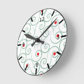 Curly Christmas Tree White Round Clock Ronde Klok (Hoek)