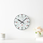 Curly Christmas Tree White Round Clock Ronde Klok (Huis)