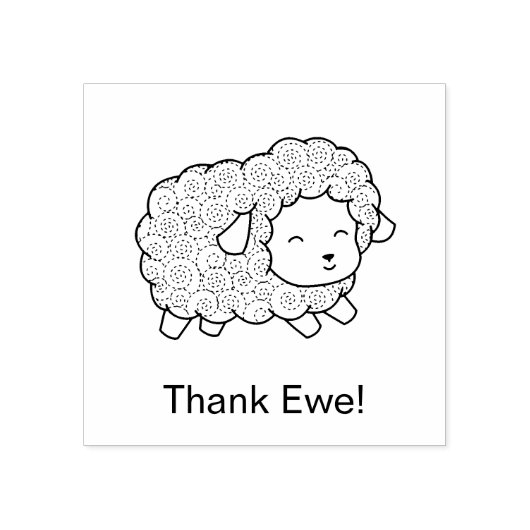 Curly Coat bedankt Ewe (jullie) Sheep Rubberstempel (Afrduk)
