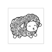 Curly Coat Happy Little Sheep Ewe Rubberstempel (Afrduk)