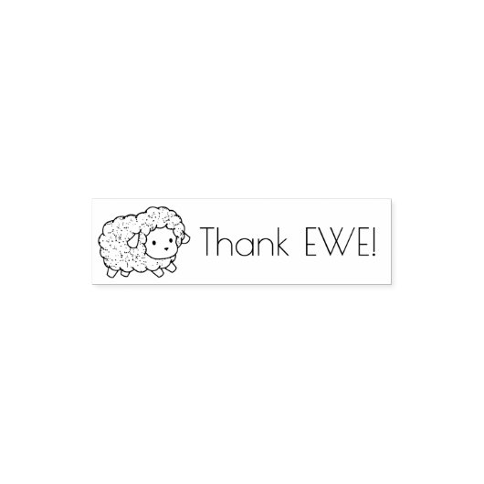 Curly Coat Little Sheep Bedankt Ewe (je) Zelfinktende Stempel (Design)
