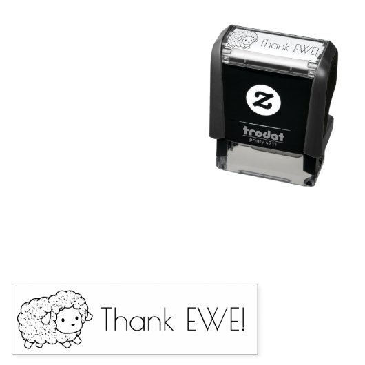 Curly Coat Little Sheep Bedankt Ewe (je) Zelfinktende Stempel (In situ)