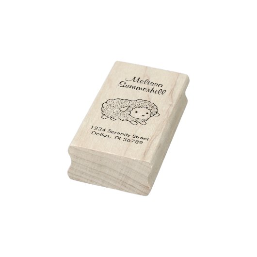 Curly Coat Little Sheep Ewe Adres Rubberstempel (Stempel)
