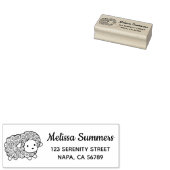 Curly Coat Little Sheep Ewe Return Address Rubberstempel (Gestempeld)