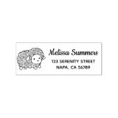 Curly Coat Little Sheep Ewe Return Address Rubberstempel (Afrduk)