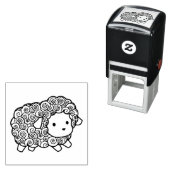 Curly Coat Little Sheep Ewe Zelfinktende Stempel (In situ)