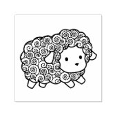 Curly Coat Little Sheep Ewe Zelfinktende Stempel (Design)