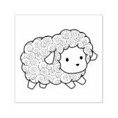 Curly Coat Little Sheep Ewe Zelfinktende Stempel (Design)