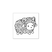 Curly Coat Little Sheep Ram 2 Rubberstempel (Afrduk)