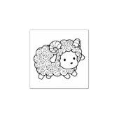 Curly Coat Little Sheep Ram 2 Rubberstempel (Afrduk)