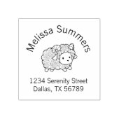 Curly Coat Little Sheep Ram Arch Address Rubberstempel (Afrduk)