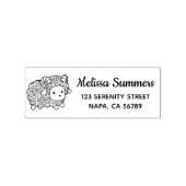 Curly Coat Little Sheep Ram Return Address Rubberstempel (Afrduk)