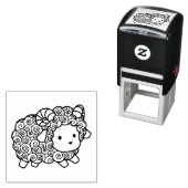 Curly Coat Little Sheep Ram Zelfinktende Stempel (In situ)