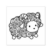Curly Coat Little Sheep Ram Zelfinktende Stempel (Design)