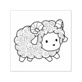 Curly Coat Little Sheep Ram Zelfinktende Stempel (Design)