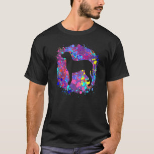 Curly Coat Retriever Dog Pet Roze Waterverf Splat T-shirt