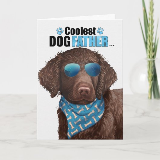 Curly Coated Retriever Coolest Dad Vaderdag Feestdagen Kaart (Voorkant)
