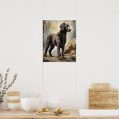 Curly Coated Retriever Dog Art Print Poster (Keuken)