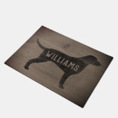 Curly Coated Retriever Dog Silhouet gepersonalisee Deurmat (Schuin)