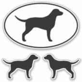 Curly Coated Retriever Dog Silhouettes Sticker Set (Voorkant)