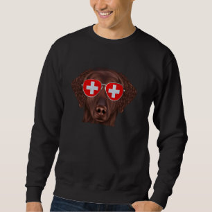 Curly-Coated Retriever Hond Zwitserland Vlag Sungl Trui