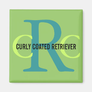 Curly Coated Retriever Ras Monogram Magneet