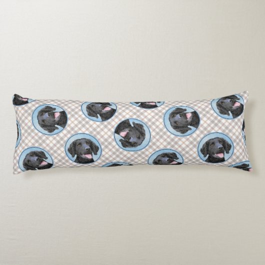 Curly-Coated Retriever Schilderen Originele Hond A Lichaamskussen (Achterkant)