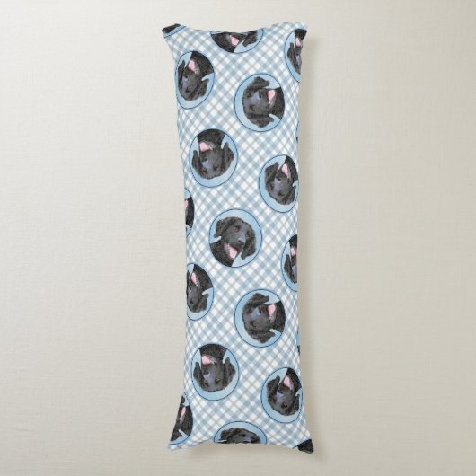 Curly-Coated Retriever Schilderen Originele Hond A Lichaamskussen (Voorkant Verticaal)