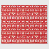 Curly Coated Retriever Silhouetten Kerstrood Cadeaupapier (Vlak)