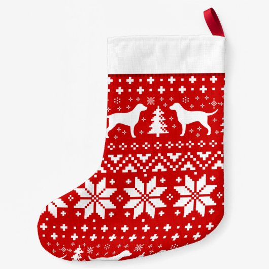 Curly Coated Retriever Silhouettes Dogs Holiday Kleine Kerstsok (Achterkant)